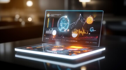 High-Tech Holographic Display and Data Visualization