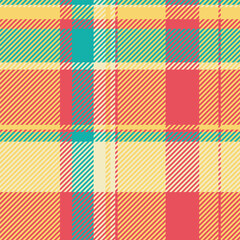 Motif textile texture seamless, new plaid vector fabric. Panjabi background tartan pattern check in amber and red colors.
