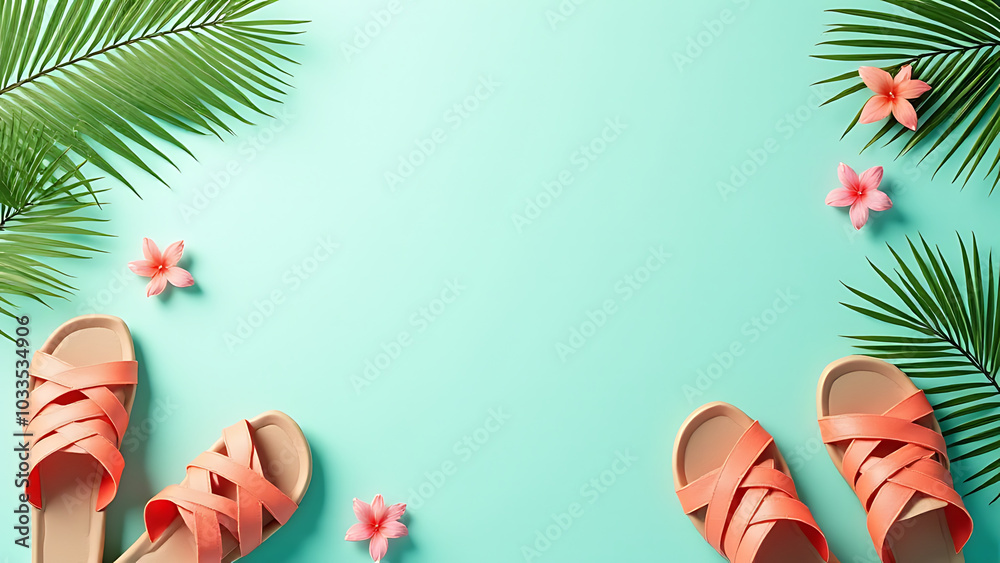 Poster a creative summer vacation concept serving as a perfect background for your content, complete with a