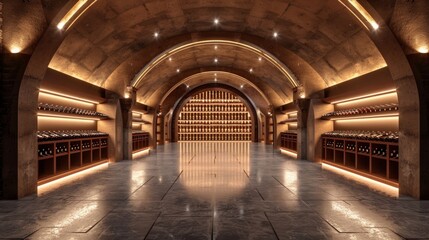 Abstract luxury wine cellar background, Ai Generative.
