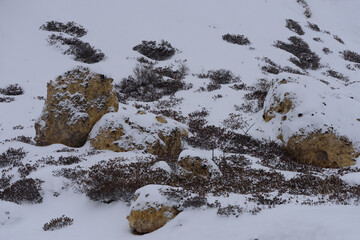 北海道　冬の登別地獄谷