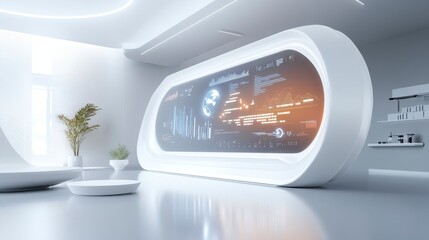 Modern Advanced Tech Lab with Interactive Display