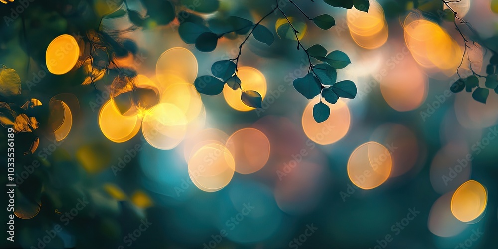 Poster blur and bokeh effects in nature