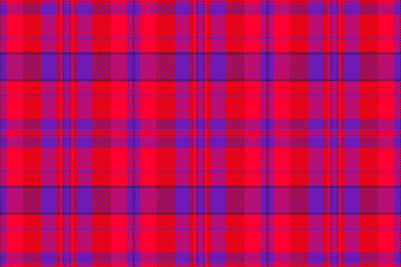 Cell textile fabric tartan, striped plaid seamless check. Geometrical background vector pattern texture in violet and bright colors.