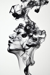 Abstract silhouette with smoke formation