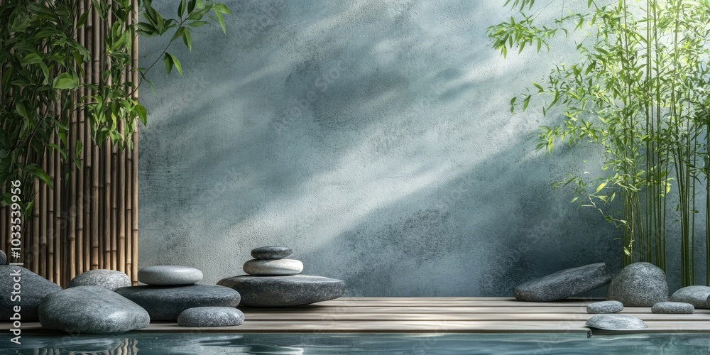 Poster spa environment or wellness backdrop with room for text