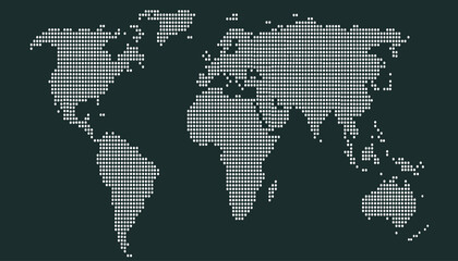 Dotted color world map vector.