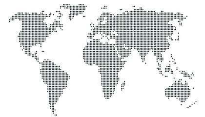 Dotted color world map vector.
