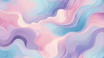 Obraz premium Dreamy waves of pink, blue, and purple blend seamlessly in this soothing abstract design, ideal for creative backgrounds