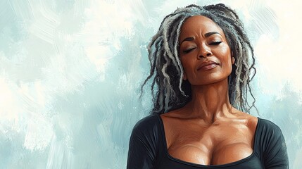 Confident middle-aged woman embracing body positivity and self-assurance