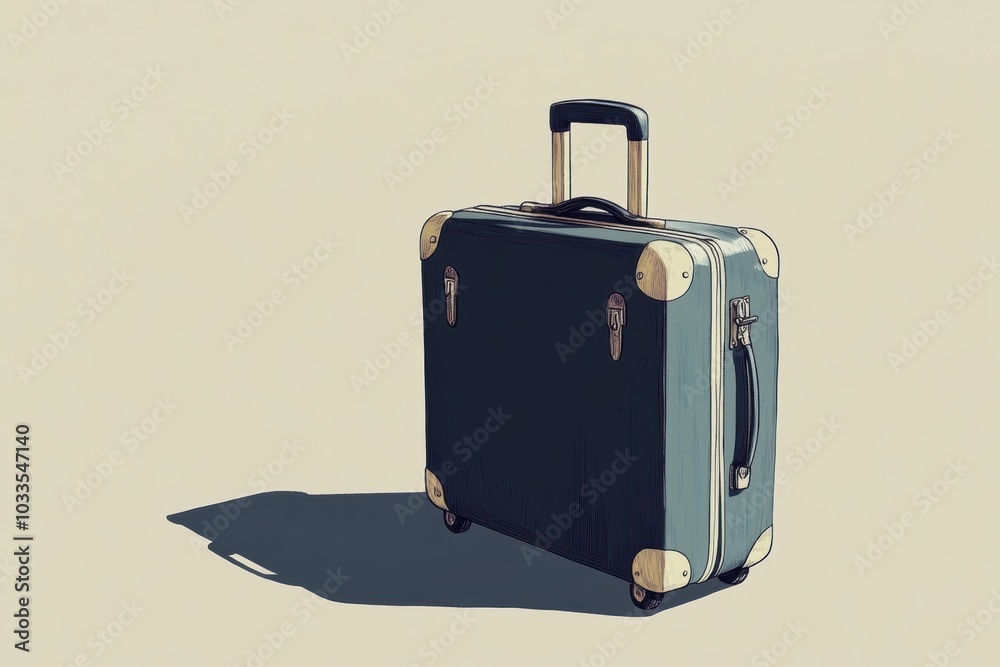 Poster The visual presents a stylish suitcase with a prominent handle, showcasing a sleek design against a neutral backdrop. Generative AI