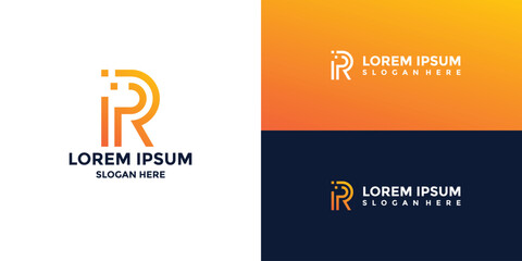 Fototapeta premium R letter logo with minimalist style