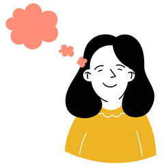 Avatar, portrait of a girl in a flat doodle style. Cartoon style