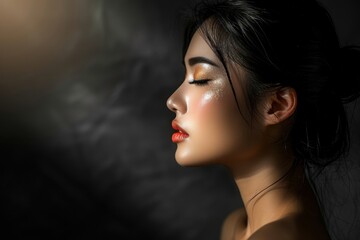 Fototapeta premium Indonesian woman south east asian portrait skin photography.
