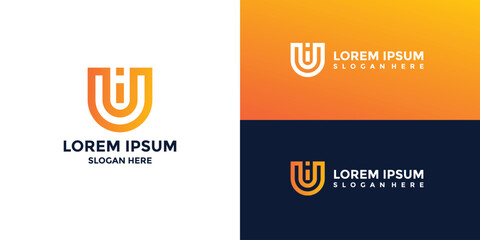 U letter logo with minimalist style