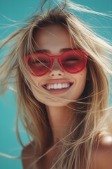 Fototapeta premium Cheerful woman on summer vacation