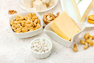 Homemade vegan cashew cheese. Raw healthy sauce in a bowl, lactose free food. Bio organic product