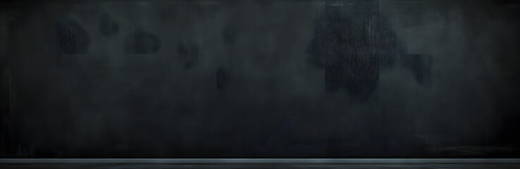 Blank wide screen Real chalkboard background texture in college concept for back to school panoramic wallpaper for black friday white chalk text draw graphic. Empty surreal room wall blackboard pale.