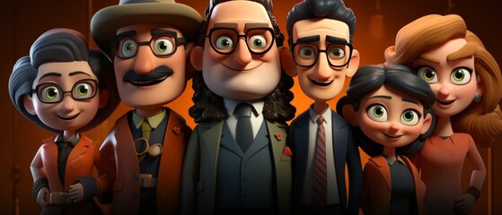 Obraz premium Colorful 3D Characters for Republic Day Celebration