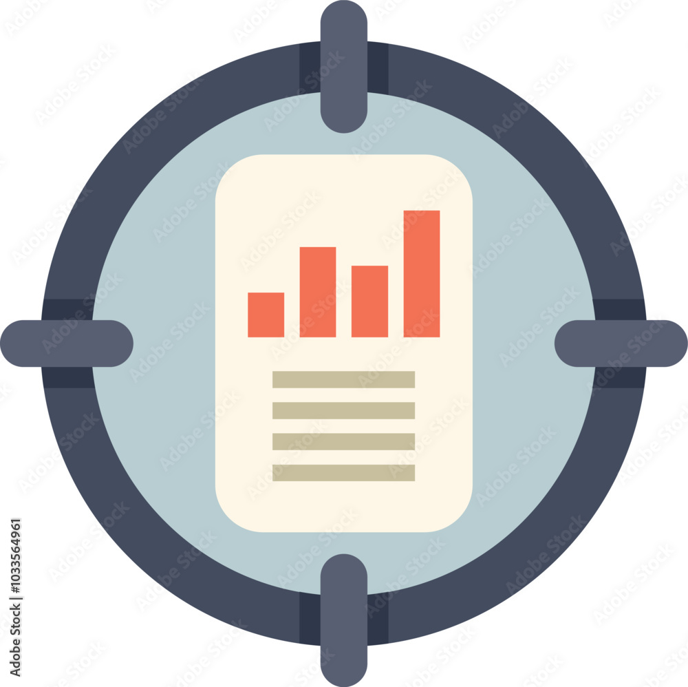 Wall mural business targeting concept with a bar chart inside a target