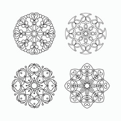 floral patterns kids Mandala Coloring Book,  wall art, tile design, kdp Book Interior, tattoo design and vector mandala line art