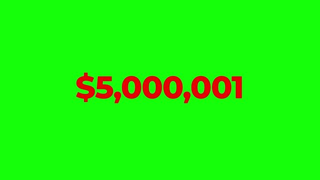 10 Million Doller count in green screen background 