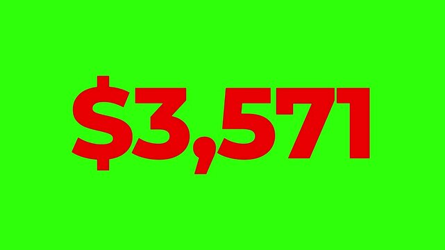 Doller 5000$ in green screen countdown