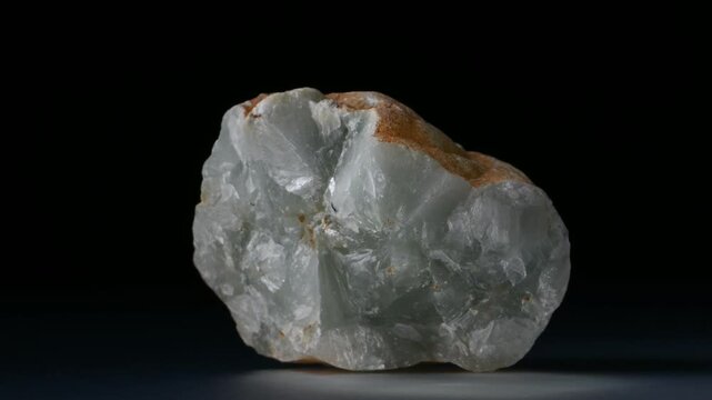 Prehnite nodule (inosilicate of calcium and aluminium - Ca2Al2) rotating against a black background