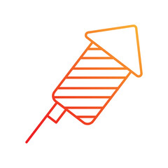 Fireworks gradient icon with white background vector stock illustration