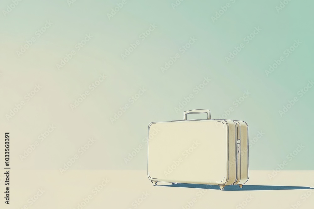 Aufkleber the illustration showcases a modern suitcase with a handle, depicted in a clean and simplistic style