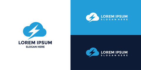 electricity logo with minimalist style