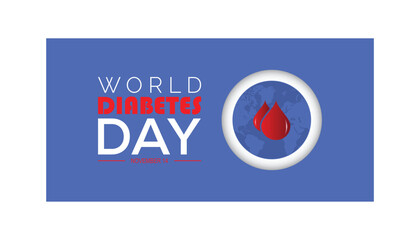 World Diabetes Day is observed every year on November. Medical Healthcare Awareness concept. background, placard, banner template Vector illustration design.