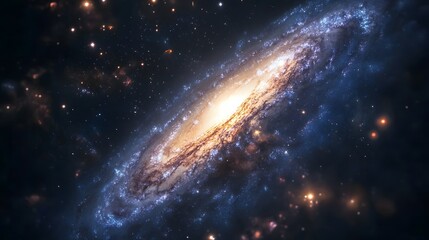 Obraz premium A Spiral Galaxy in a Vast, Starry Universe