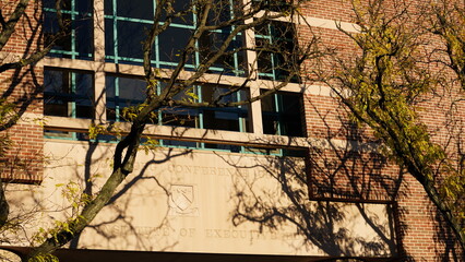 The beautiful campus autumn view in the University of Pennsylvania in Philadelphia