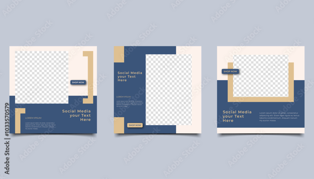 Wall mural set of editable minimal square banner template. suitable for social media post and web internet ads.