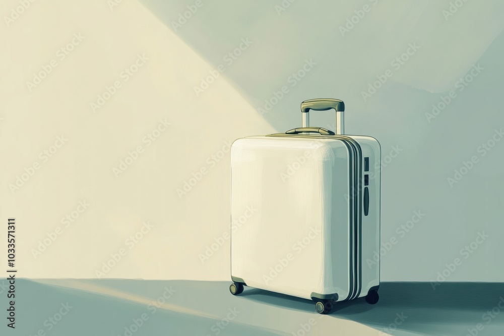 Fototapete The clean lines of a suitcase with a handle beautifully capture a sense of travel and adventure, illuminated by gentle light. Generative AI
