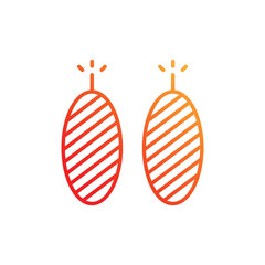 Firecrackers gradient icon with white background vector stock illustration