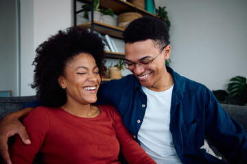 Mixed race couple hanging out together 