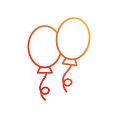 Balloons gradient icon with white background vector stock illustration