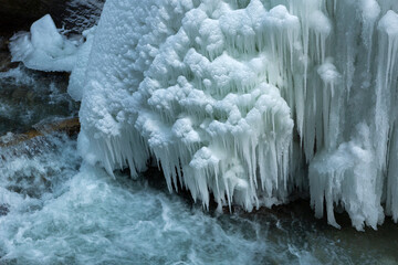 Partnachklamm or Partnach gorge in wintertime