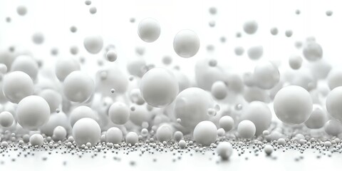 White spheres floating in air