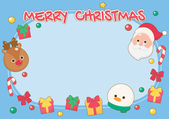 blue merry christmas celebrating frame 2