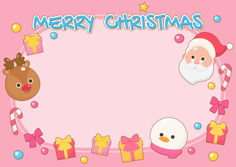 pink merry christmas celebrating frame 2