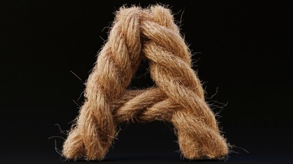 Creative design with rope letter a for rustic and industrial aesthetics