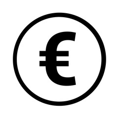 European Euro payment symbol line art icon for apps and websites