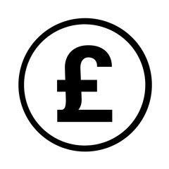 British Pound payment symbol line art icon for apps and websites