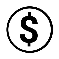 American dollar payment symbol line art icon for apps and websites