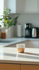 Modern Minimalist Kitchen with Milk Bubble Cup