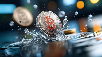 Melting currency signs dissolving into liquid form symbolizing the volatility and instability in the global financial markets and the fluidity of liquidity