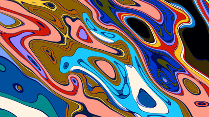 Abstract Liquid Flowing Colorful Gradient, Fluid Art Wallpaper and Summer Music Festival